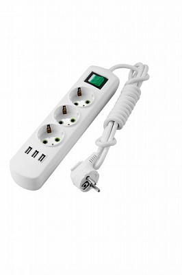 Удлинитель Lezard Letitia с заземлением 3 гн. белый 2 м 721-0302-302U 