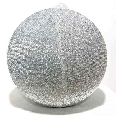Куля новорічна надувна з блискітками 60 см Q60S срібний