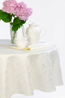 Скатерть Версаль 115-23/00 d140 бежевый Эдельвика 