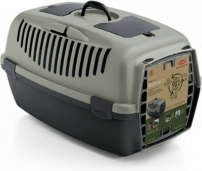 Переноска Stefanplast Gulliver 3 Green Line 61х40х38 см пластиковые двери (серо-зеленый)