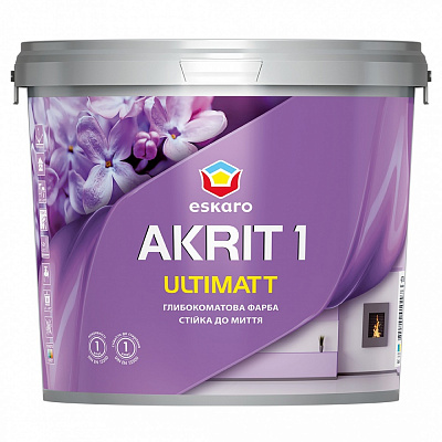 Краска акриловая Eskaro Akrit 1 Ultimatt глубокий мат 4,75л