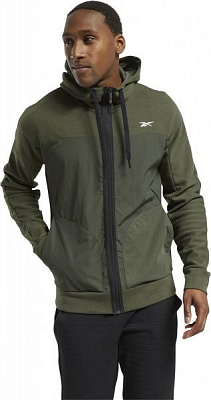 Джемпер Reebok TS Knit-Woven FZ Ho FU2925 р. S зеленый