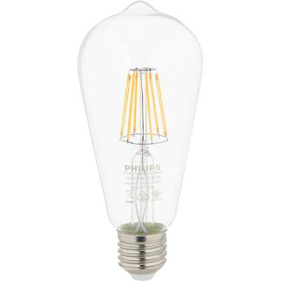 Лампа светодиодная Philips LED Fila 6-7.5 W-70W E27 WW ST64
