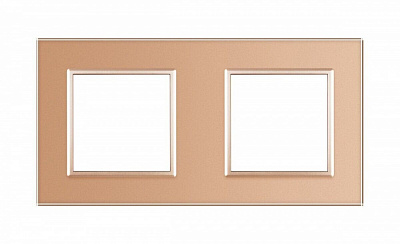 Рамка двухместная Livolo C7 универсальная золотое стекло C7-SR/SR-13