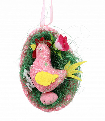 Прикраса Півень 8х12 см SD11-2001 рожевий