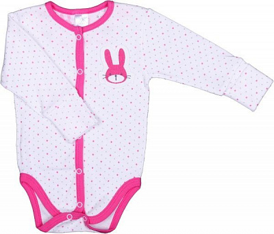 Боді дитяче для дівчинки Baby Veres Hello Bunny р.62 рожевий із білим