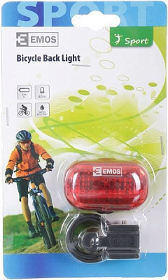 Фонарь велосипедный Emos P3910-1 красный черный 
