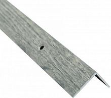 Поріжок алюмінієвий декорований Braz Line рифлений з отворами 24,5х20x900 мм дуб димчастий 