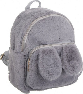 Рюкзак пухнастий Soft Touch ушки на магнитах, серый