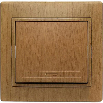 Выключатель одноклавишный Lezard Mira без подсветки 10 А 250В дуб матовый 701-5151-100