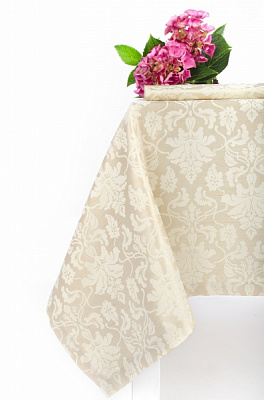 Скатерть Версаль 118-23/00 150x220 см бежевый/золотой Эдельвика 