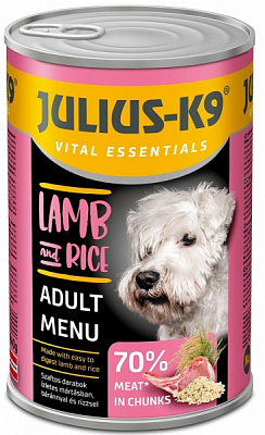 Консерва для усіх порід JULIUSК-9 з ягням і рисом 1,24 кг
