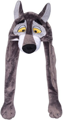 Шапочка карнавальна Вовк з вишивкою 52 см сірий