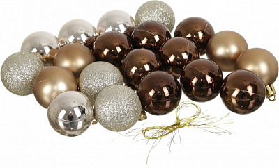 Набор елочных шаров CAN217020 серебряно-коричневый d4 мм 20 шт./уп. 