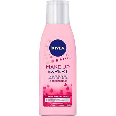 Міцелярне молочко-тонік Nivea Make up Еxpert + Вода Троянди 200 мл