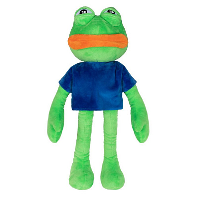 М'яка іграшка подарункова INKATOYS Жабеня Пепе 45 см зелений із синім LPEP1_SU