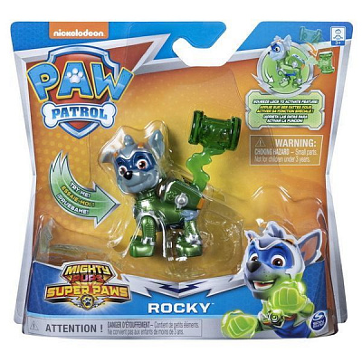 Фигурка коллекционная Spinmaster Paw Patrol Рокки с механической функцией (серия Мегащенки) SM16655/9696 
