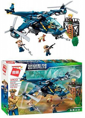 Конструктор Qman 1922 Полиция вертолет фигурки вышка ODT094429