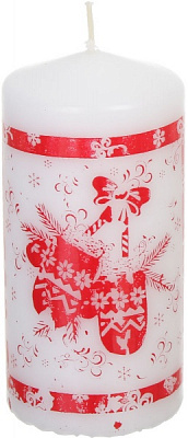 Свеча Цилиндр Варежка белая 60х120 Pako-If