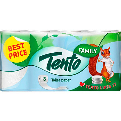Бумага туалетная Metsa Tissue Tento Family 8 шт