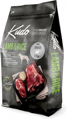 Корм сухой для щенков для малых пород KUDO КДС-9_8606111116009 с ягненком и рисом 12 кг