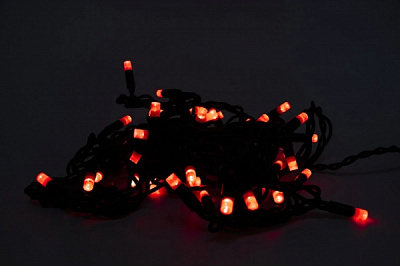 Электрогирлянда вогнутые лампочки черный светодиодная (LED) 50 ламп 5 м 
