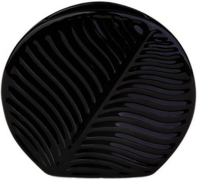 Ваза керамическая черная Флора Пальмовый лист 2907-17 Eterna
