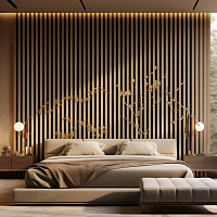 Рейкова панель акустична ПлиТТоргСервіс 17х600х2750 мм ясень 1,65 м.кв.