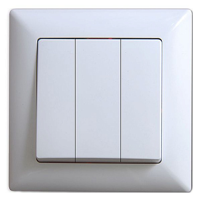 Выключатель трехклавишный Gunsan Visage без подсветки 16 А 250В IP20 белый
