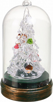 Сувенір новорічний ялинка в колбі ZH-5016 світлодіодна (LED) 11 см