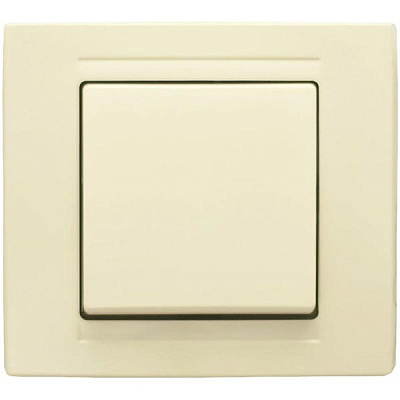 Вимикач одноклавішний Gunsan Moderna без підсвітки 16 А 250В IP20 кремовий MD 29 12 101