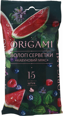 Влажные салфетки ORIGAMI Арбуз 15 шт.