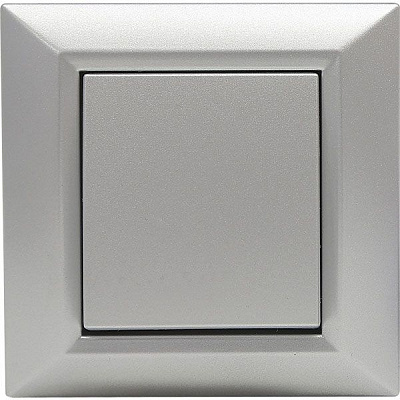 Вимикач одинарний Underprice Vesta срібний металік