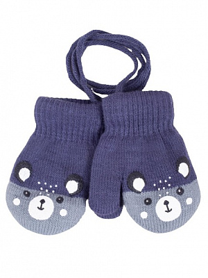 Рукавички YO! Мишка р.16 синьо-сірий