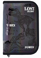 Пенал школьный T-rex power 22009C CLASS черный с рисунком