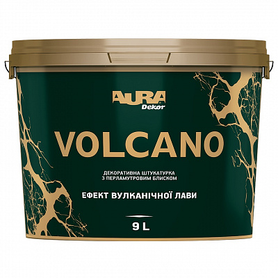 Декоративна штукатурка мозаїчна Aura® Volcano з перломутровим блиском 9 л срібло