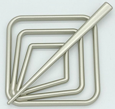 Заколка Квадрат 85х85 мм сатин В0001-7 MISLT