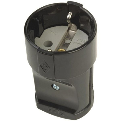 Гніздо Alfa з заземленням 16А чорне