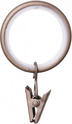 Кольцо Gardinia Kira с прищепкой и крючком d19 мм капучино 10 шт. 