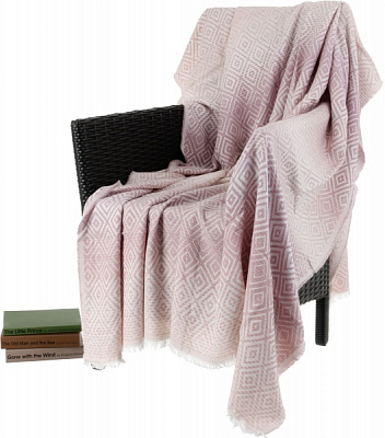 Плед Rombo 140x200 см розовый с белым La Nuit 