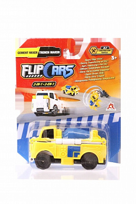 Машинка-трансформер Flip Cars Бетономешалка и траншеекопатель EU463875-02