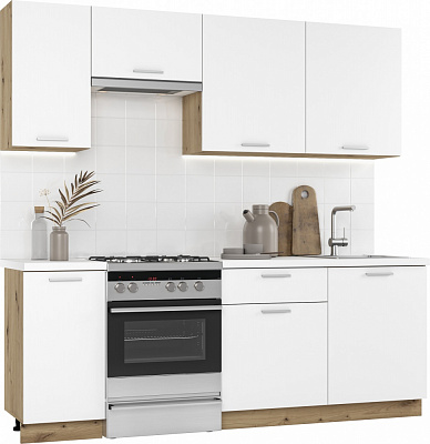 Кухня Грейд Кіра ДСП 2,2мбілий/дуб артізан