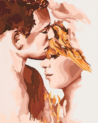 Картина по номерам Идеальная пара с золотой краской Идейка 