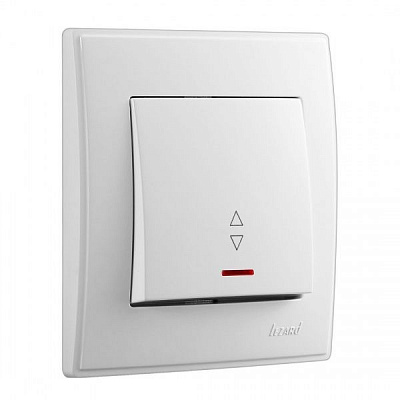 Вимикач прохідний одноклавішний Lezard Lesya з підсвіткою 10 А 250В білий 705-0202-114