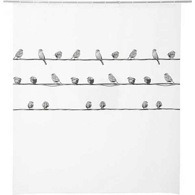 Штора для душа Bacchetta Birdies nero 10 180x200