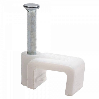 Скоба плоска F-9 50 шт. білий