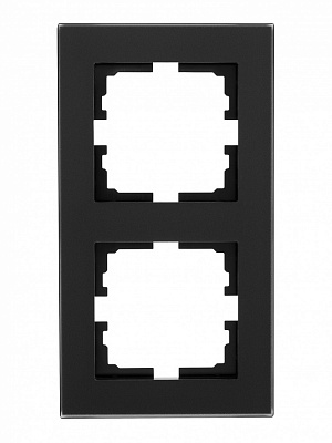 Рамка двойная Lezard Vesna вертикальная матовый черный 742-5980-152