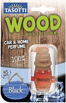 Ароматизатор подвесной Tasotti Wood Black черный лед 7 мл