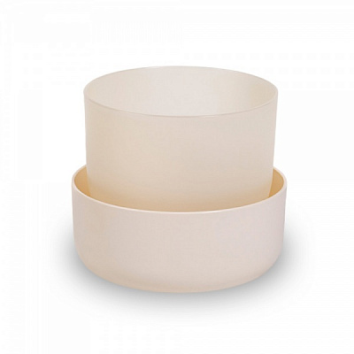 Вазон пластиковий Plastia з піддоном Tolita 16 см круглий 1,3 л бежевий (1707281640)