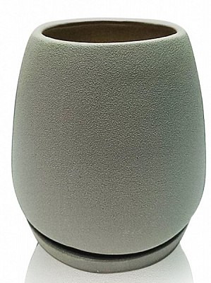 Горшок керамический Eterna 203-14 темно-серый матовый 13,5x13,5x14 см овальный 2 л темно-серый матовый 